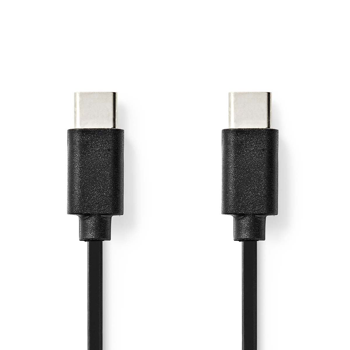 Nedis USB Cable | USB 2.0 | USB-C™ Male | USB-C™ Male | 60 W | 480 Mbps | Nickel Plated | 1.00 m | Round | PVC | Black | Box