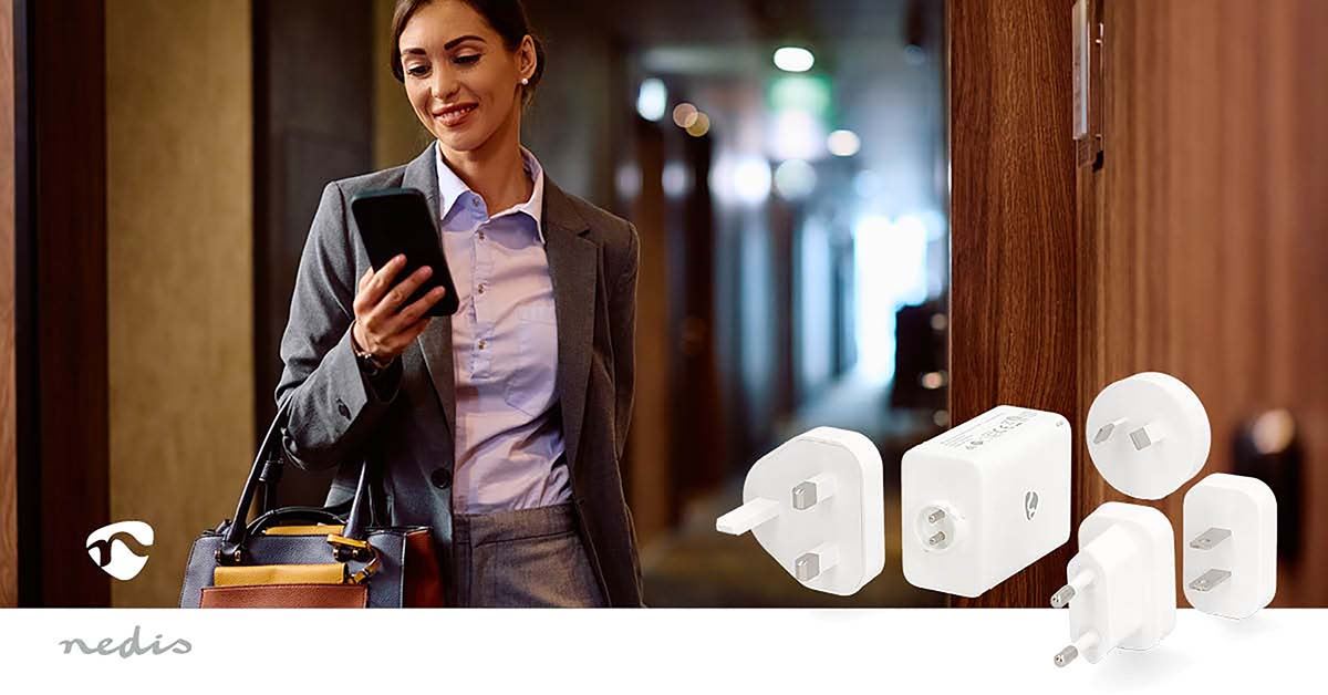 Nedis Travel Adapter | 100 - 240 V AC 50/60 Hz | 65 W | White