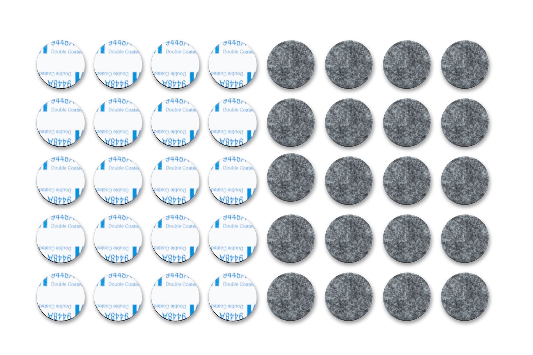 20mm 40 Pack Felt Pads Self Adhesive Grey Sticky Furniture Floor Chair Legs Protectors