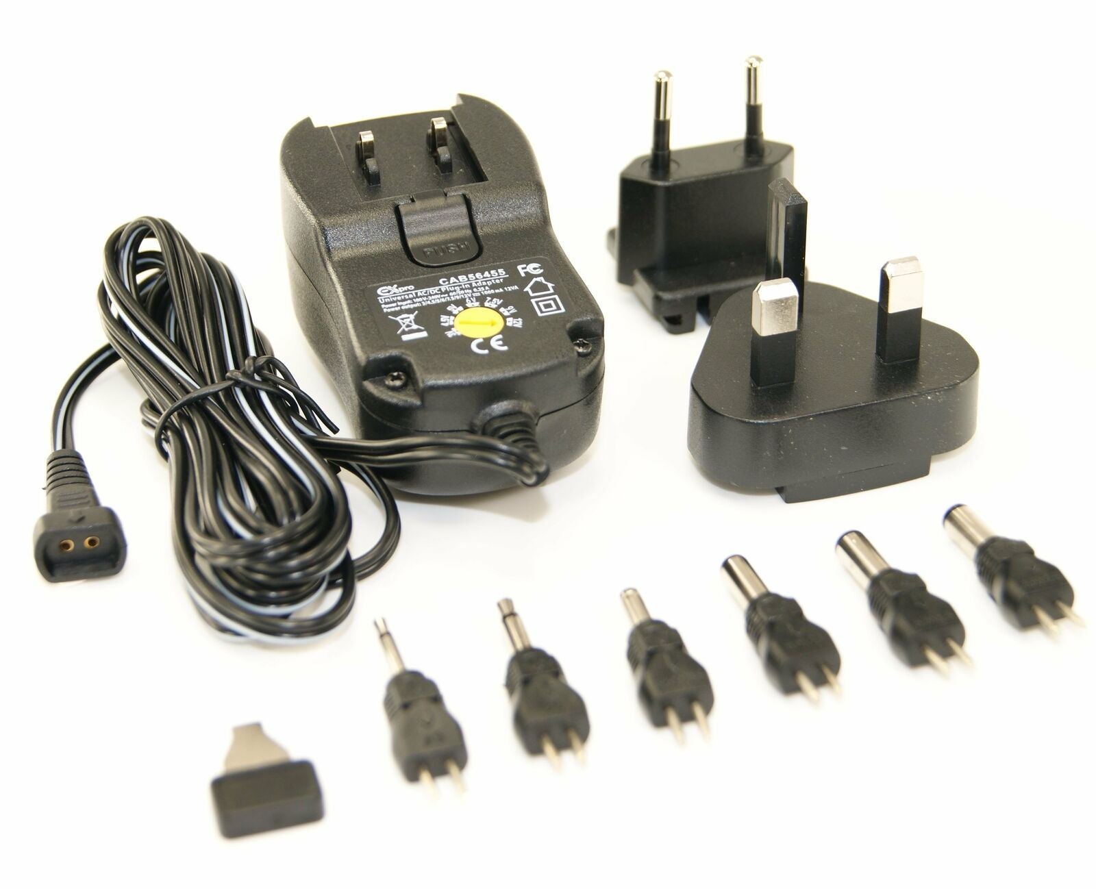 Ex-Pro  3v to 12v DC 1000mA Variable Voltage replacement AC DC Plug in Power supply - Regulated with 6 Jack Plugs