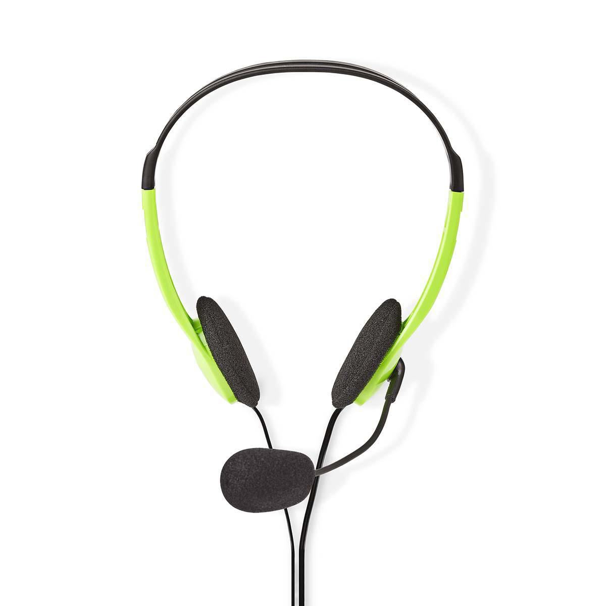 Nedis PC Headset | On-Ear | Stereo | 2x 3.5 mm | Fold-Away Microphone | Green