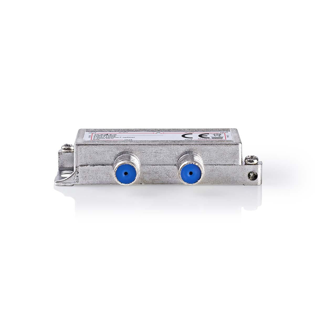 Nedis Satellite Splitter | 5 - 2400 MHz | 11.5 dB | Number of inputs: 1 | Number of outputs: 4 | Impedance external speaker: 75 Ohm | Zinc | Silver
