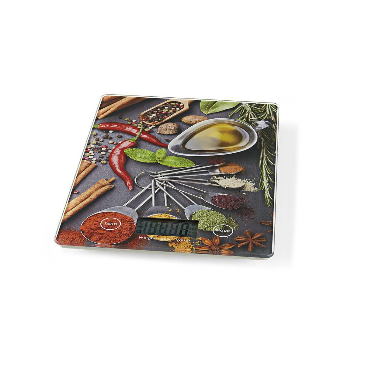 Nedis Digital Kitchen Scales | LCD | Glass | Design Print