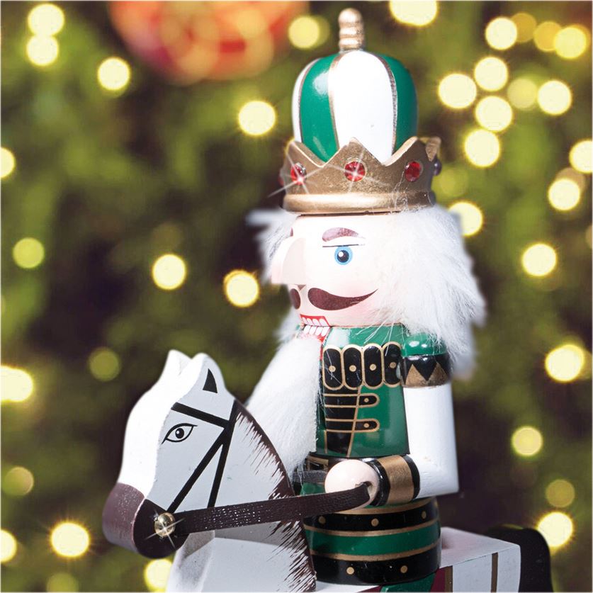 Traditional Wooden Nutcracker Horseman Cavalry Christmas Decoration 30cm