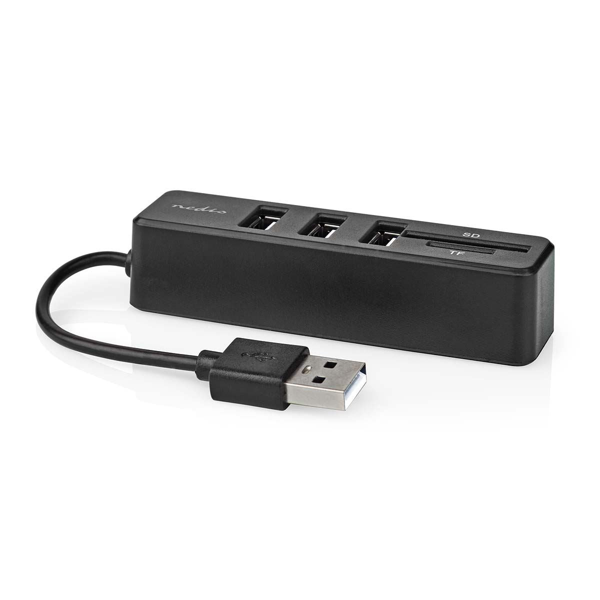 Nedis USB Hub | 1x USB-A | 3x USB A Female | 5 port(s) | USB 2.0 | USB Powered | SD & MicroSD