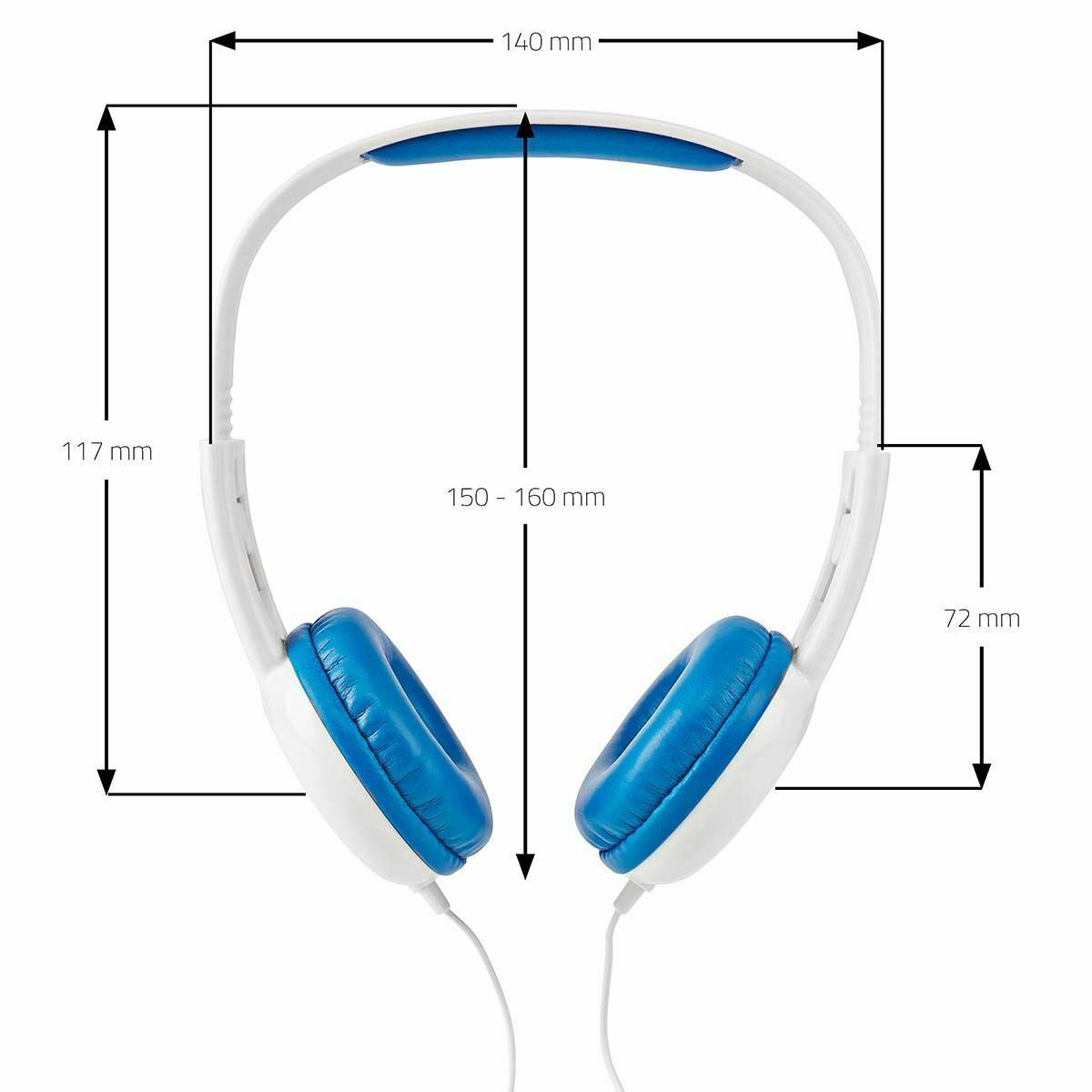 Nedis On-Ear 3.5mm Wired Headphones | Cable length: 1.20 m | 82 dB | Blue