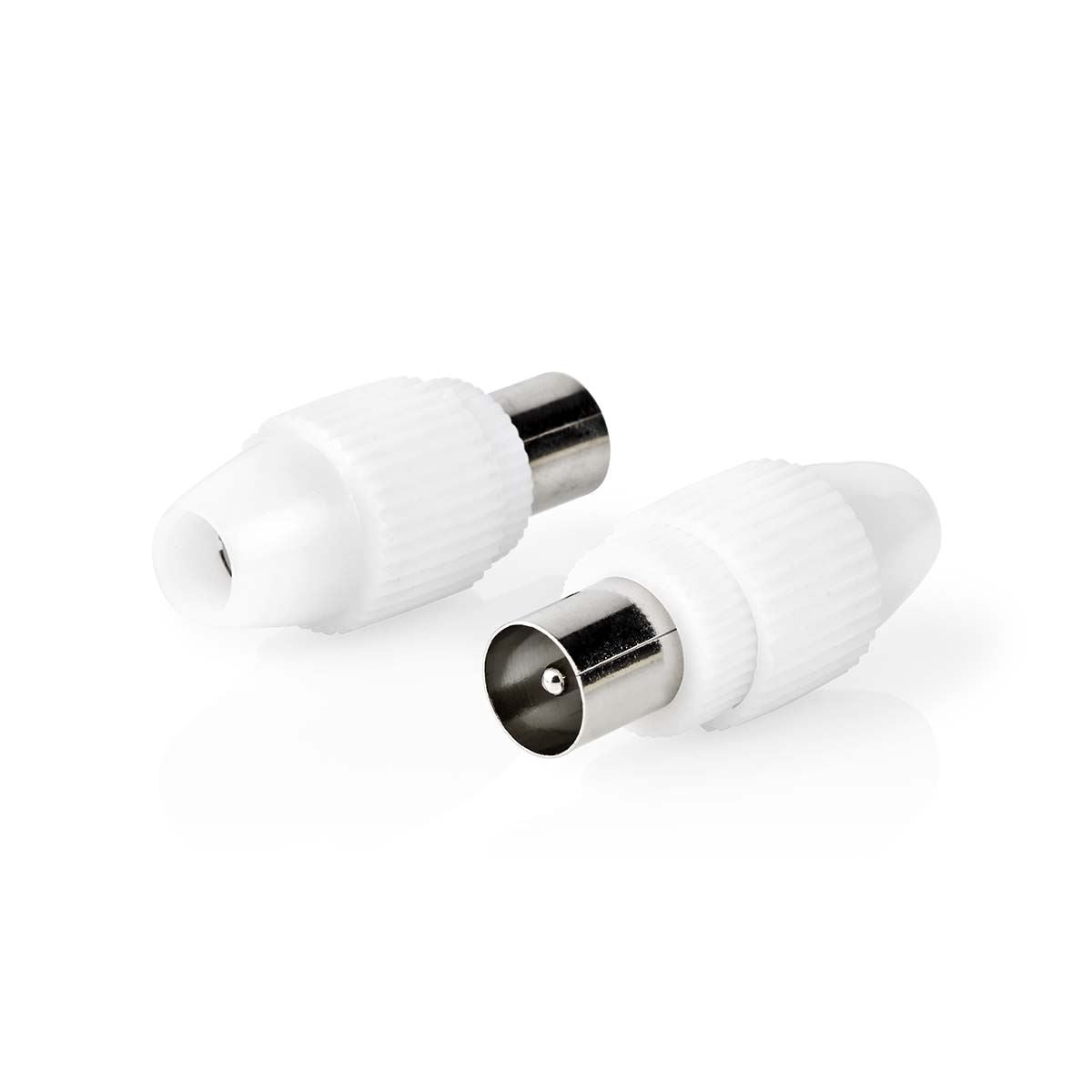 Nedis IEC (Coax) Connector | Straight | Male | Nickel Plated | 75 Ohm | Screw | Cable input diameter: 7.0 mm | Metal / PVC | White | 2 pcs | Envelope