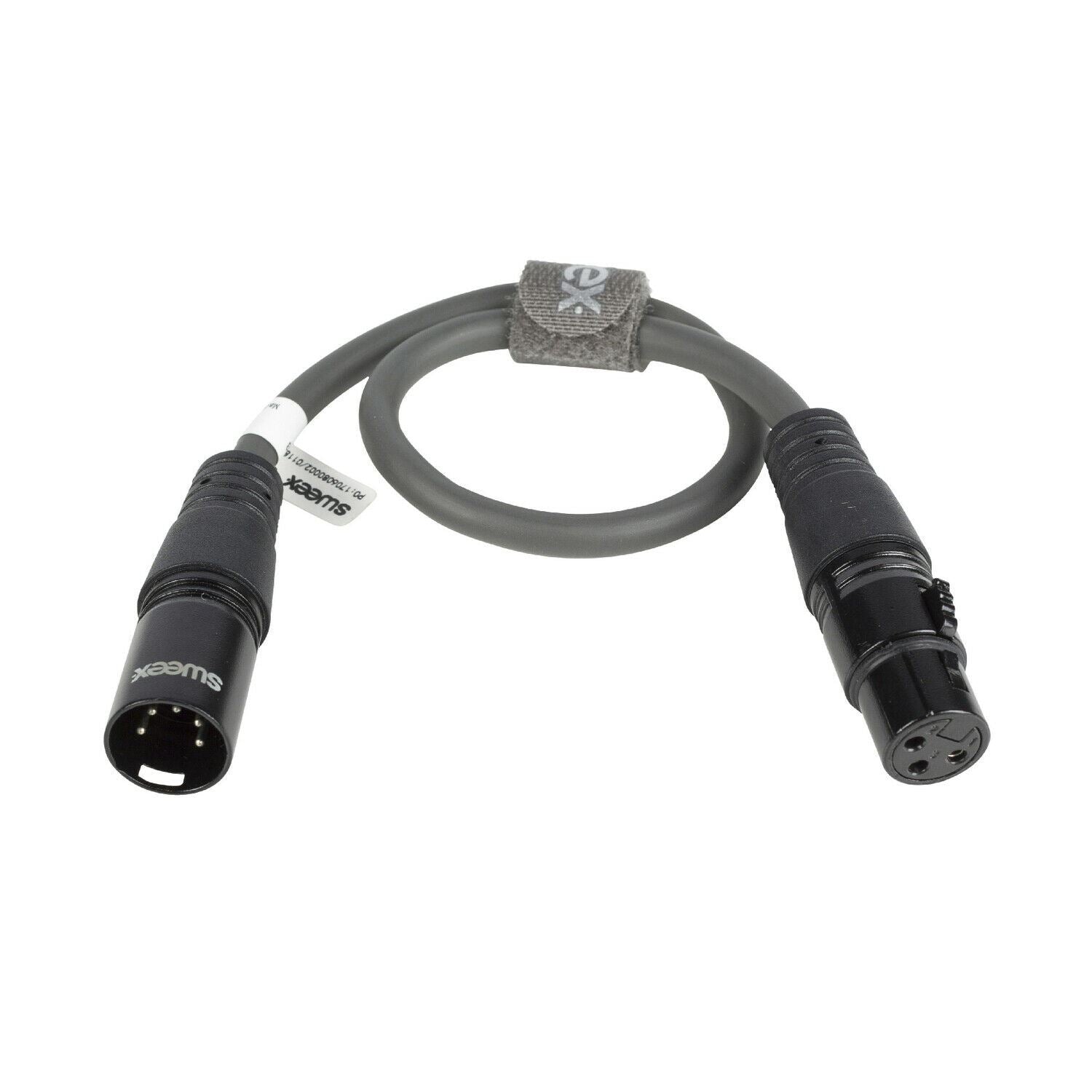 DMX Adapter Cable | XLR 3-Pin Female to XLR 5-Pin Male | 0.3 m | Grey