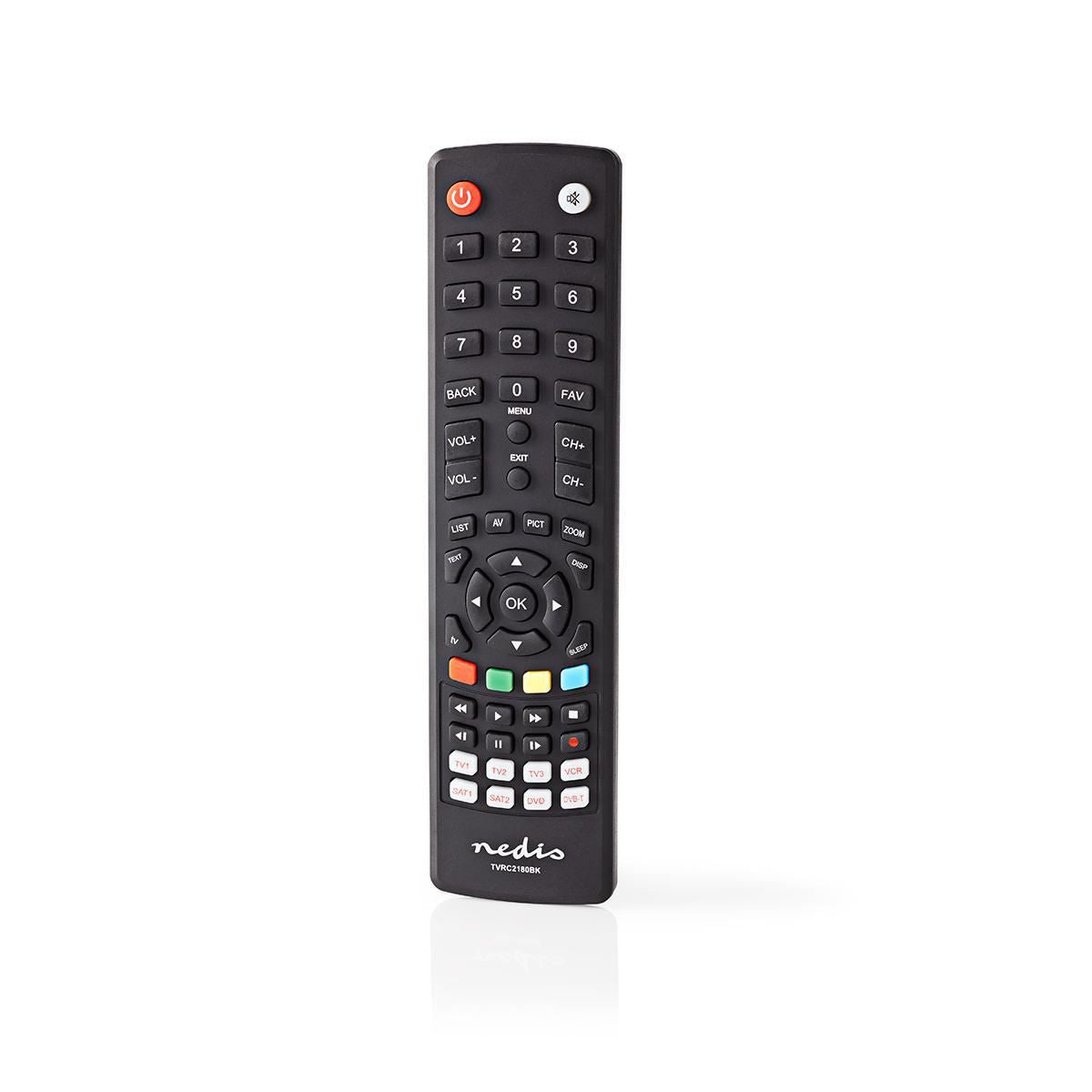 Nedis Universal Remote Control | Preprogrammed | 8 Devices | Memory Buttons / TV Guide Button | Infrared | Black