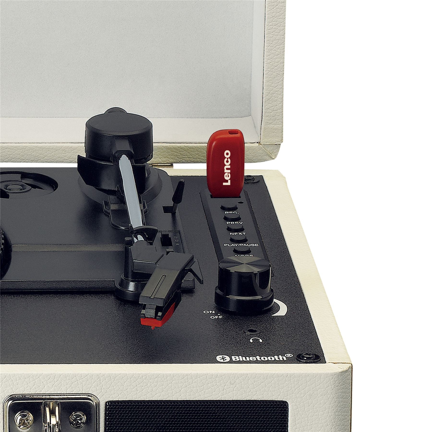 Lenco TT-115CR Retro Viynl Record Turntable with Built-in Speakers, Bluetooth, USB Play/Encode & Aux Output - Black