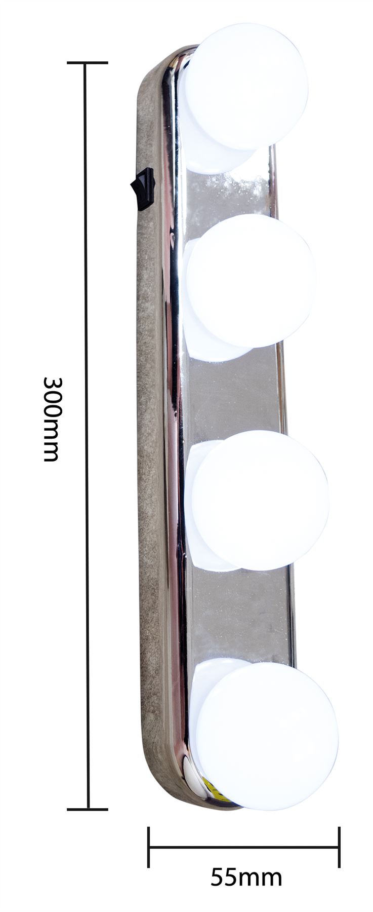 Battery Powered Portable 4 LED Bulb Lights Ideal for Vanity, Mirror, Bathroom, Kitchen or Cupboards