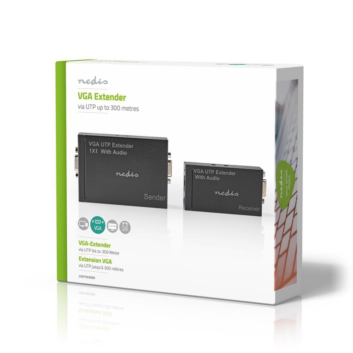 Nedis VGA Extender | VGA / Audio | Distance up to: 300 m | Cat5e / Cat6 | 1920x1200