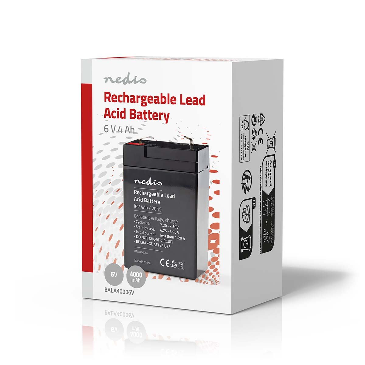 Nedis Battery | Lead-Acid | Rechargeable | 6 V | 4000 mAh