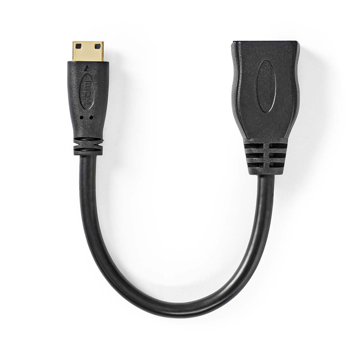 Nedis High Speed HDMI™ Cable with Ethernet | HDMI™ Mini Connector | HDMI™ Output | 4K@30Hz | 10.2 Gbps | 0.20 m | Round | PVC | Black | Box
