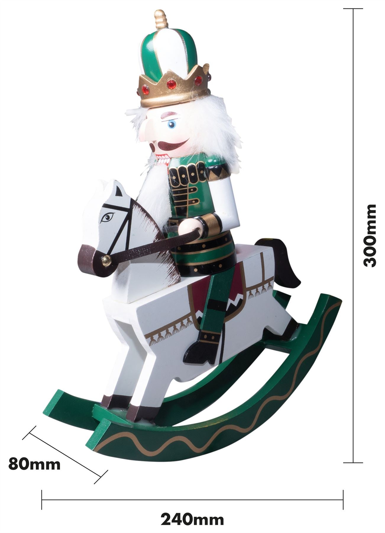 Traditional Wooden Nutcracker Horseman Cavalry Christmas Decoration 30cm