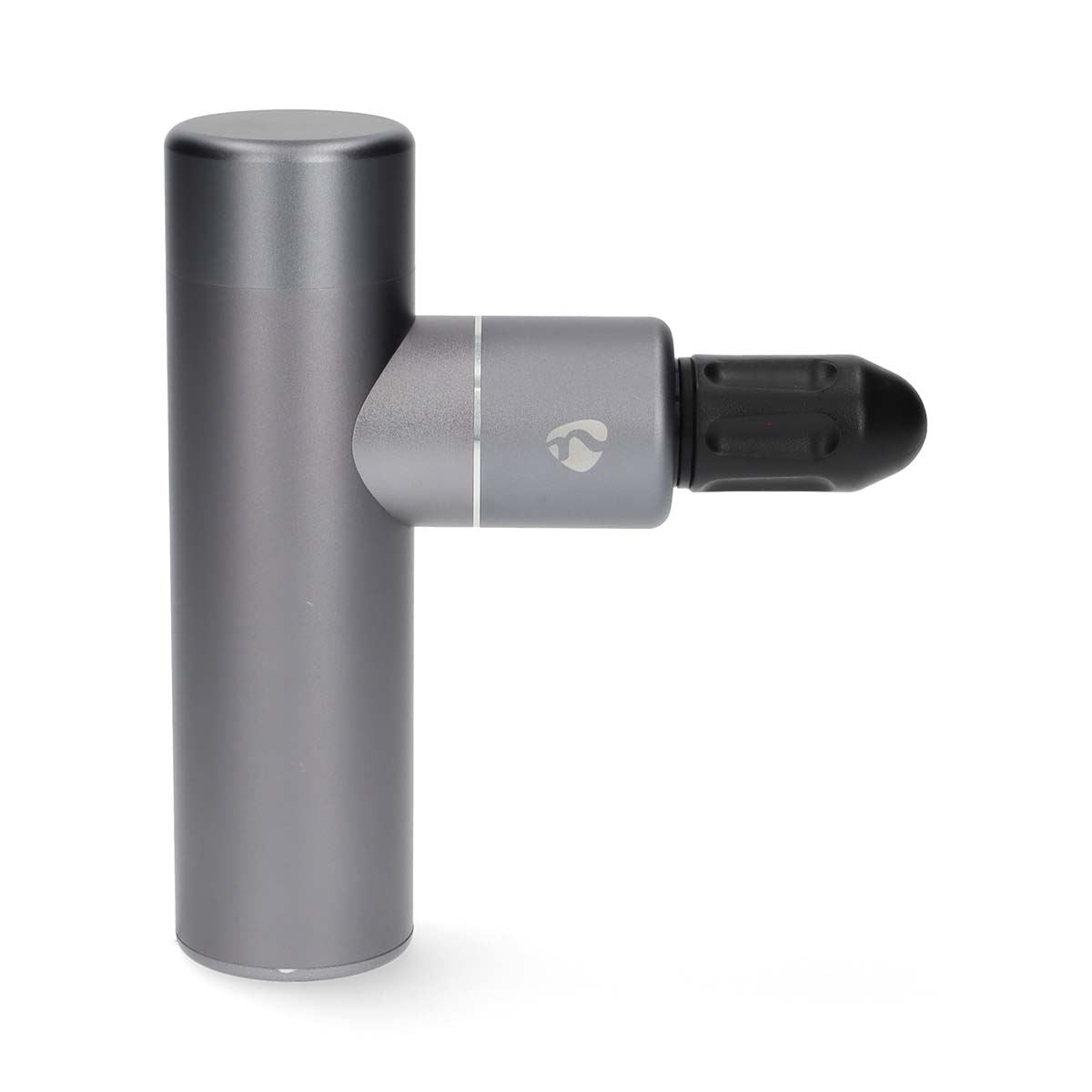 Nedis Smart Bluetooth Mini Ultra Light Sports Massage Gun, 5 Speeds up to 3600 RPM, 4 Attachments, Aluminium Body, Rechargeable - Dark Grey