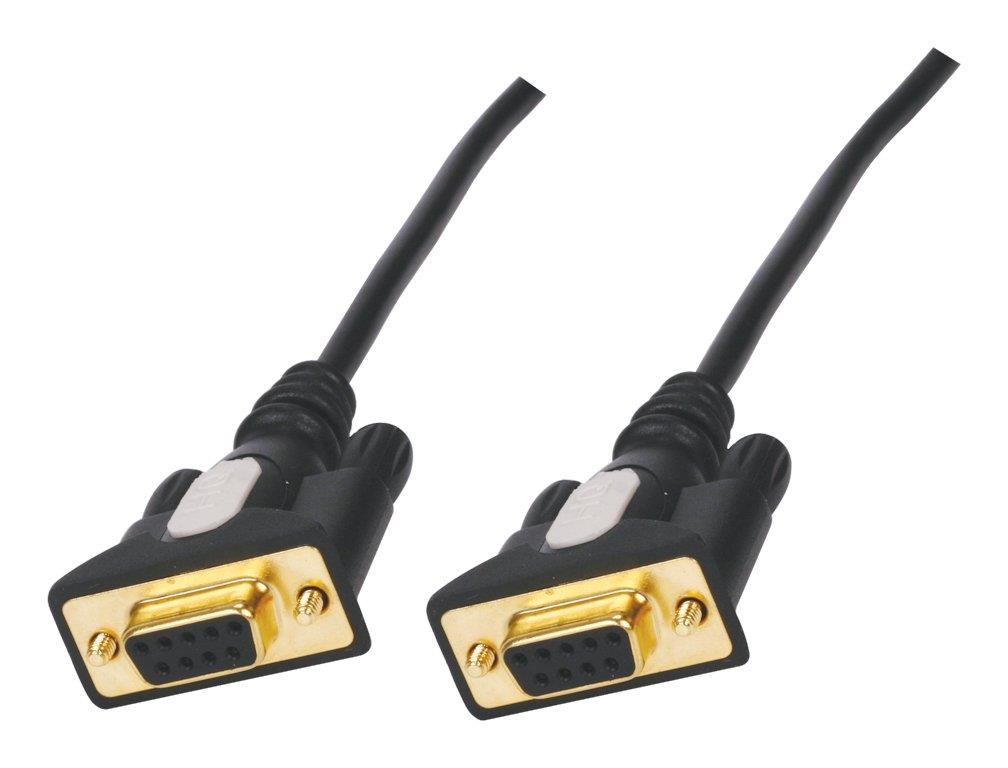 Serial Cable D-SUB 9-Pin Female | D-SUB 9-Pin Female | Nickel Plated | 1.80 m | Round | PVC | Black