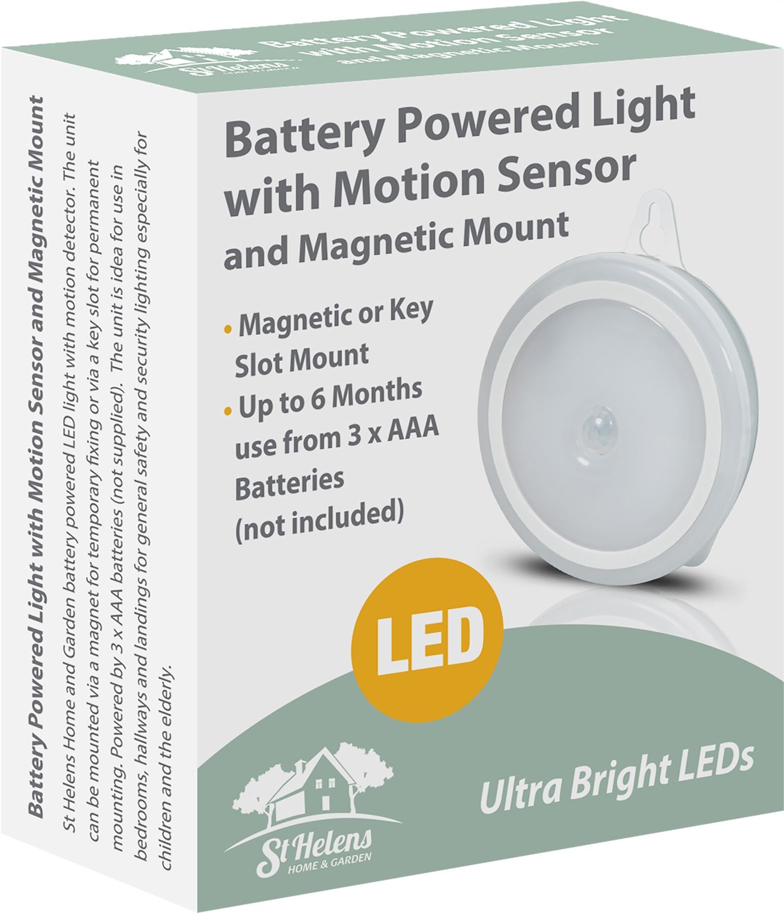 Battery Powered Light With Motion Sensor and Magnetic Mount