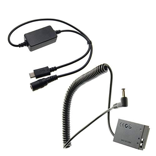 Ex-Pro On-The-Move USB-C PD System, USB-C to DC Coupler Cable Converter Adapter with Ex-Pro DR-E15 LP-E12 Battery Coupler, for Canon 100D, Rebel SL1, Kiss X7