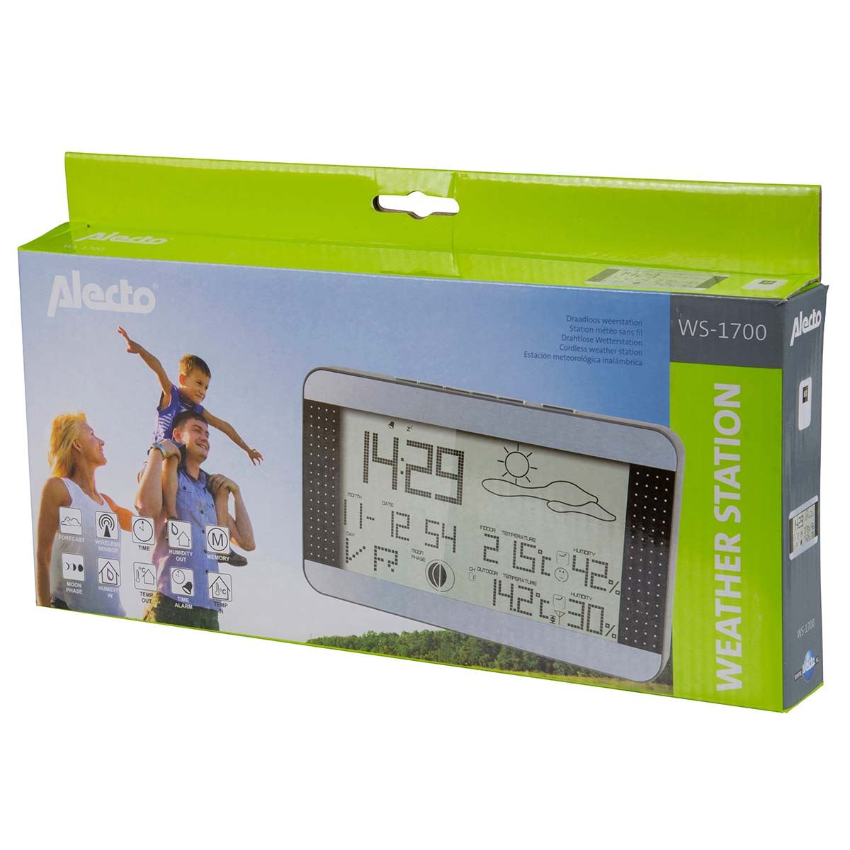 Alecto WS-1700 Indoor/Outdoor Wireless Weather Station, Temperature, Humidity, Forecast, Hygrometer - White