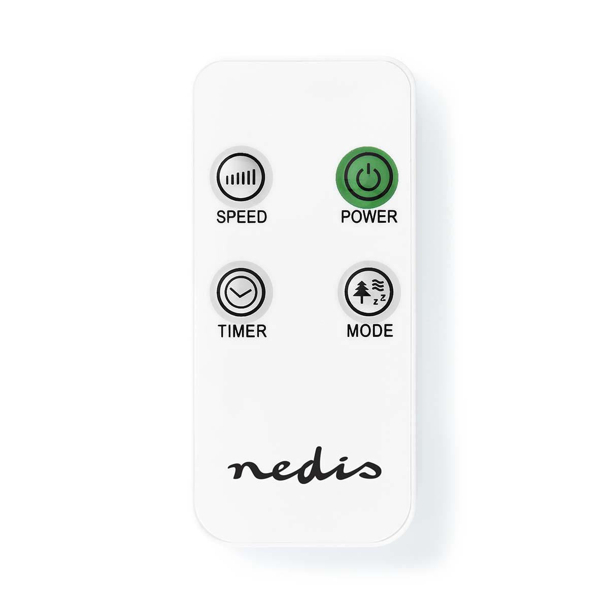 Nedis 40cm Stand Fan 3-Speed with Oscillation 40W, Adjustable height, Shut-off timer, Remote control - White