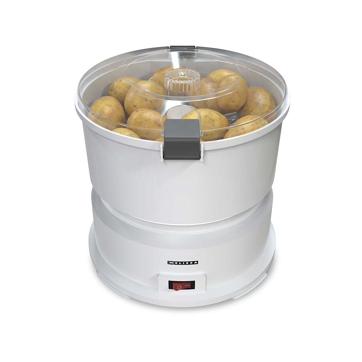 MELISSA 85W Electric Potato Peeler Machine 1KG Potato Rumbler Electric with Container for Peeling Potatoes and Spin Drier Salad/Vegetables to Remove Excess Water