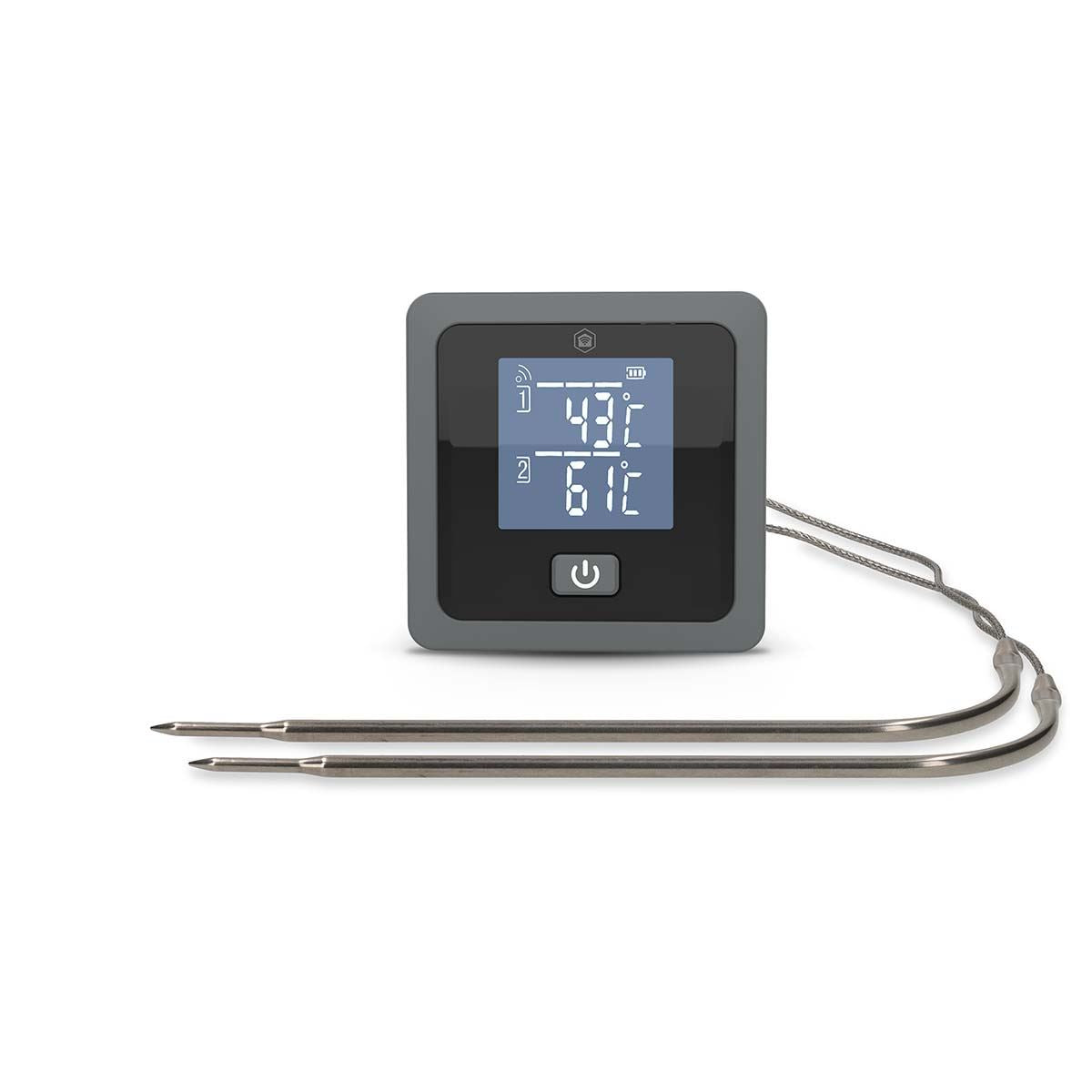 Nedis Leave-in Smart Digital Food, Meat, Baking Thermometer Temperature Probe Cooking Kitchen BBQ, with Alarm, Timer - Black