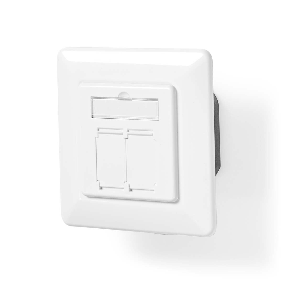 Nedis Network Wall Box | In-Wall | 2 port(s) | CAT7 | Straight | Female | Gold Plated | PVC | Ivory | Box
