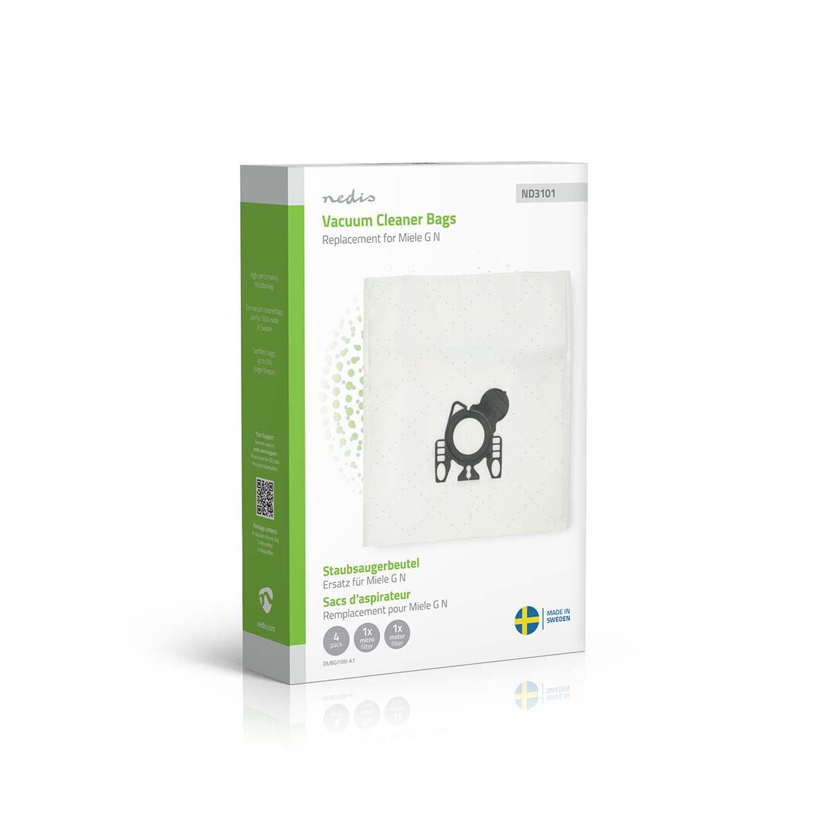 Nedis Vacuum Cleaner Bag | 4 pcs | Synthetic | Replacement for Miele GN