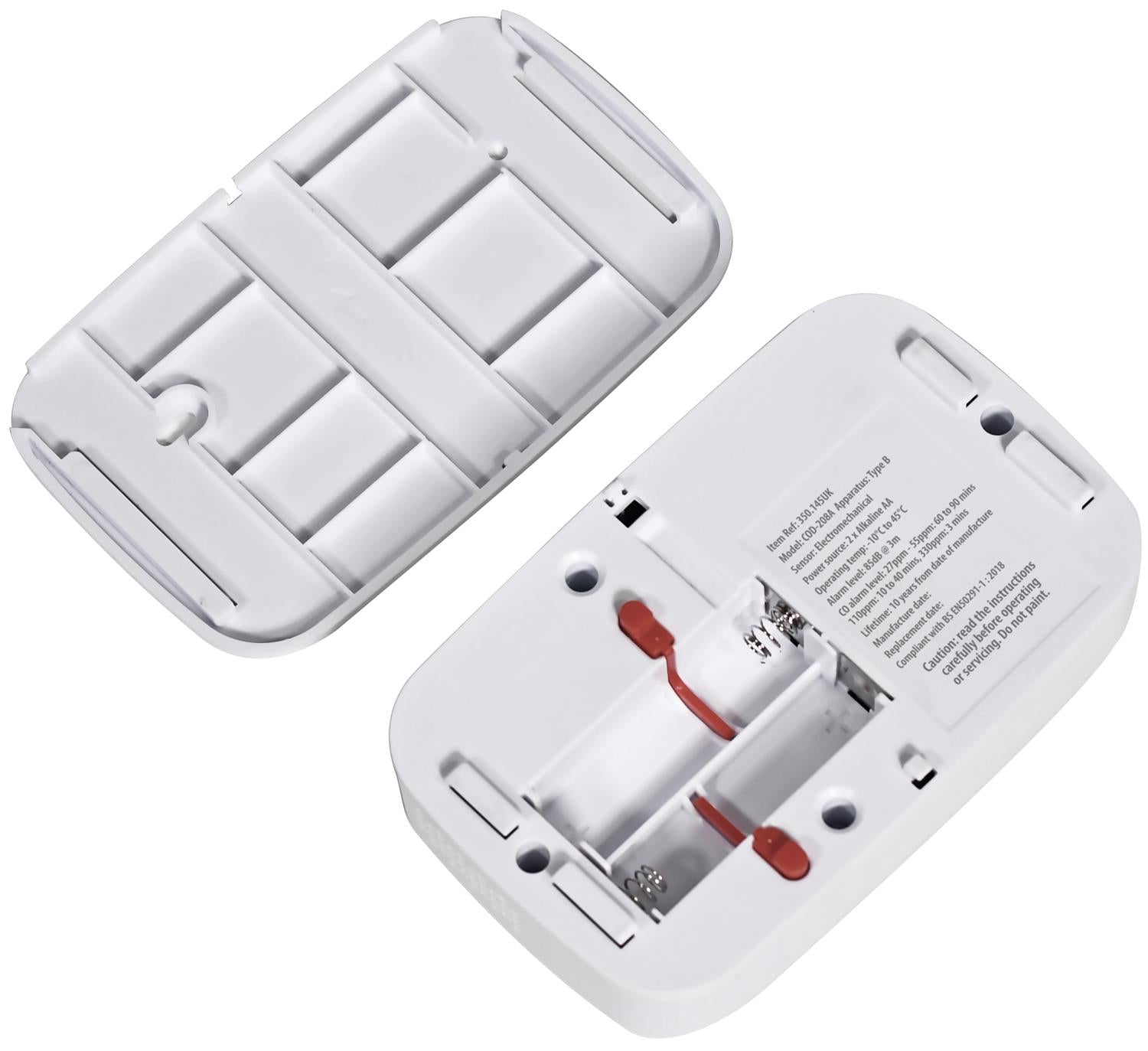 Carbon Monoxide Alarm with LCD Display - Battery Powered CO Detector, 10 Year Sensor Life, EN50291-1:2018 Certified