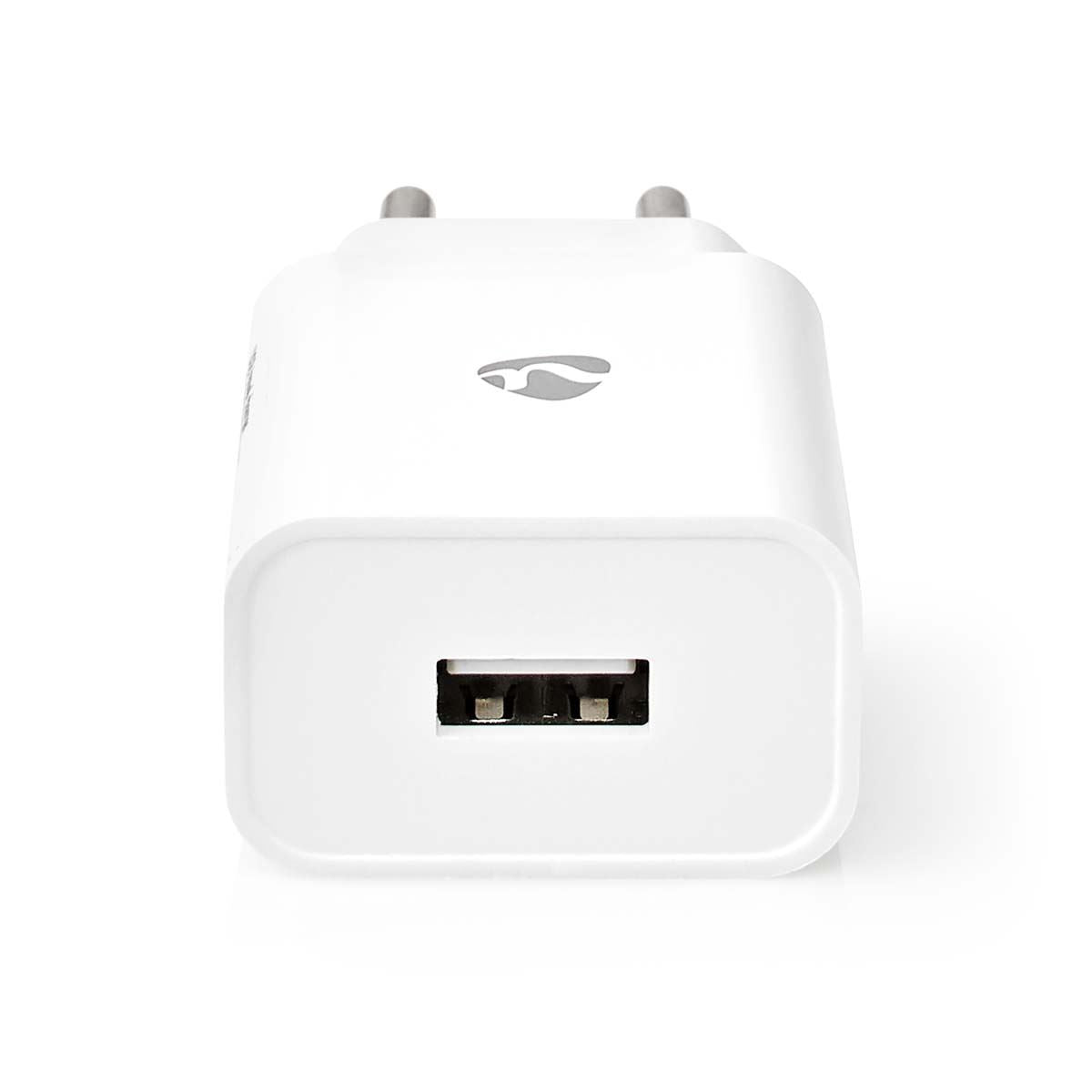 Nedis EU Euro Travel Wall Charger | 12 W | Quick charge feature | 1x 2.4 A | Number of outputs: 1 | USB-A | No Cable Included | Single Voltage Output | White
