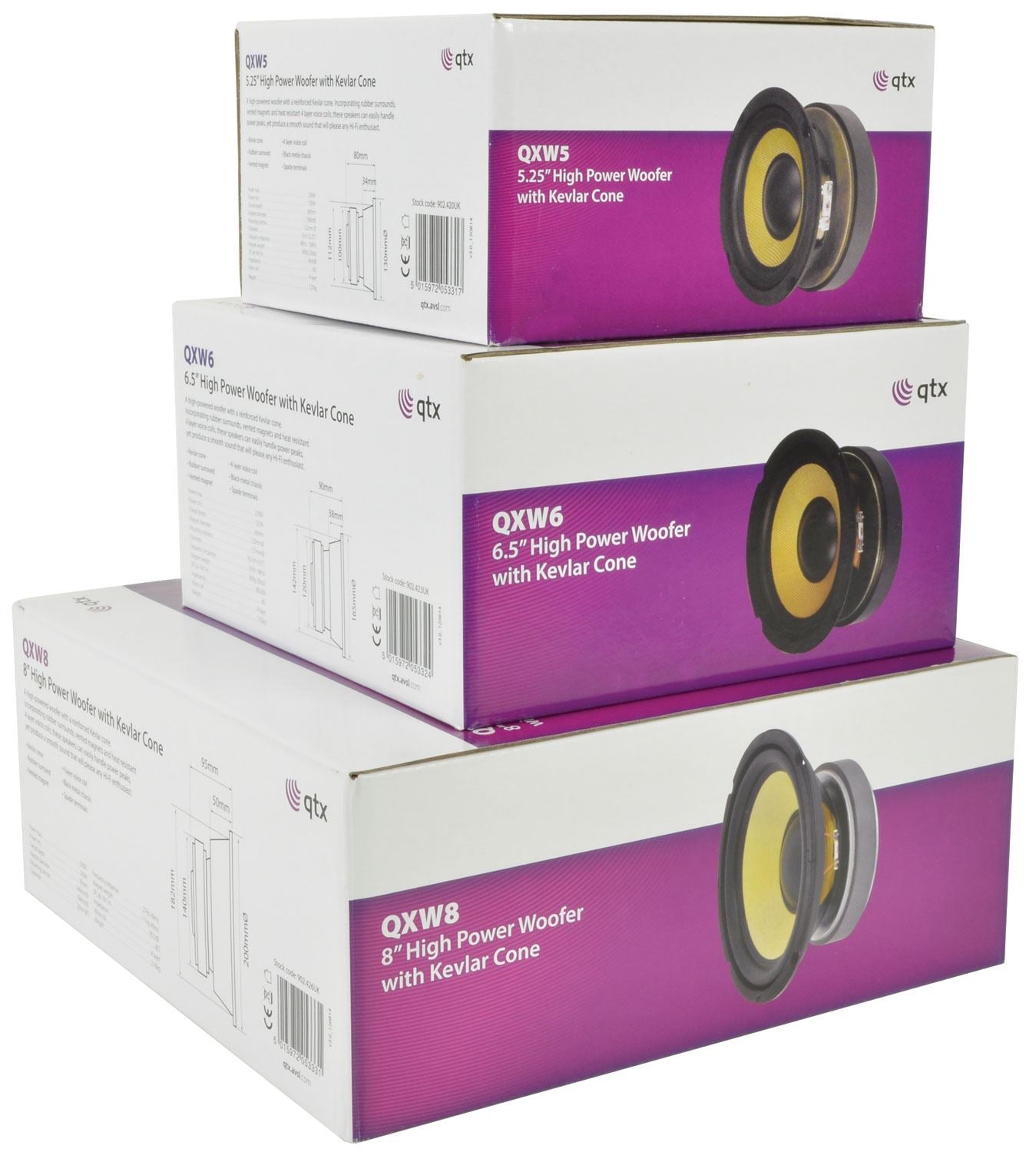 QTX 5.25" High Power Woofers with Aramid Fibre Cone