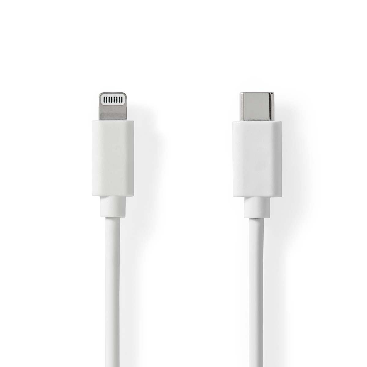 Nedis Lightning Cable | USB 2.0 | Apple Lightning 8-Pin | USB-C™ Male | 480 Mbps | Nickel Plated | 1.00 m | Round | PVC | White | Label