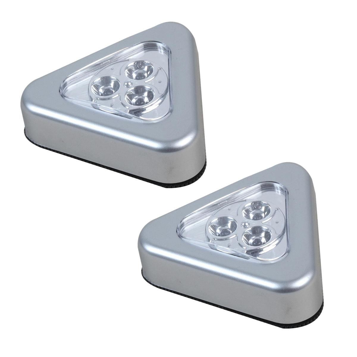 Triangular LED Push Lights, Pack of 2