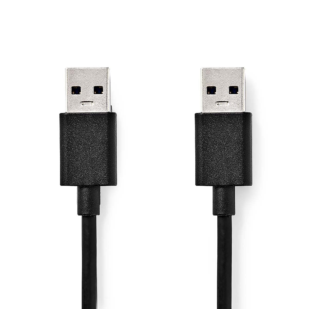 Nedis USB Cable | USB 3.2 Gen 1 | USB-A Male | USB-A Male | 5 Gbps | Nickel Plated | 1.00 m | Round | PVC | Black | Label