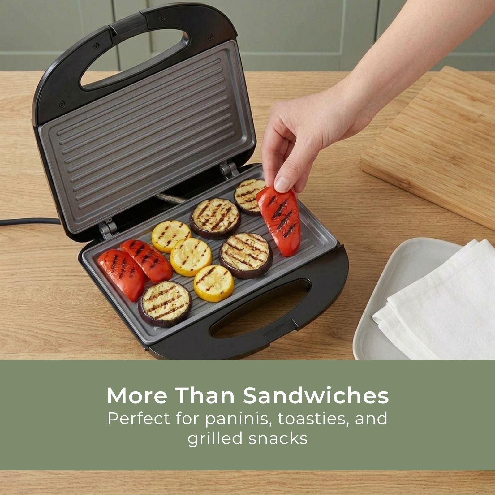 MELISSA "The Toastie" 2 Slice Sandwich Toaster / Panini Maker Non-Stick Sandwich Maker | 750W - Black