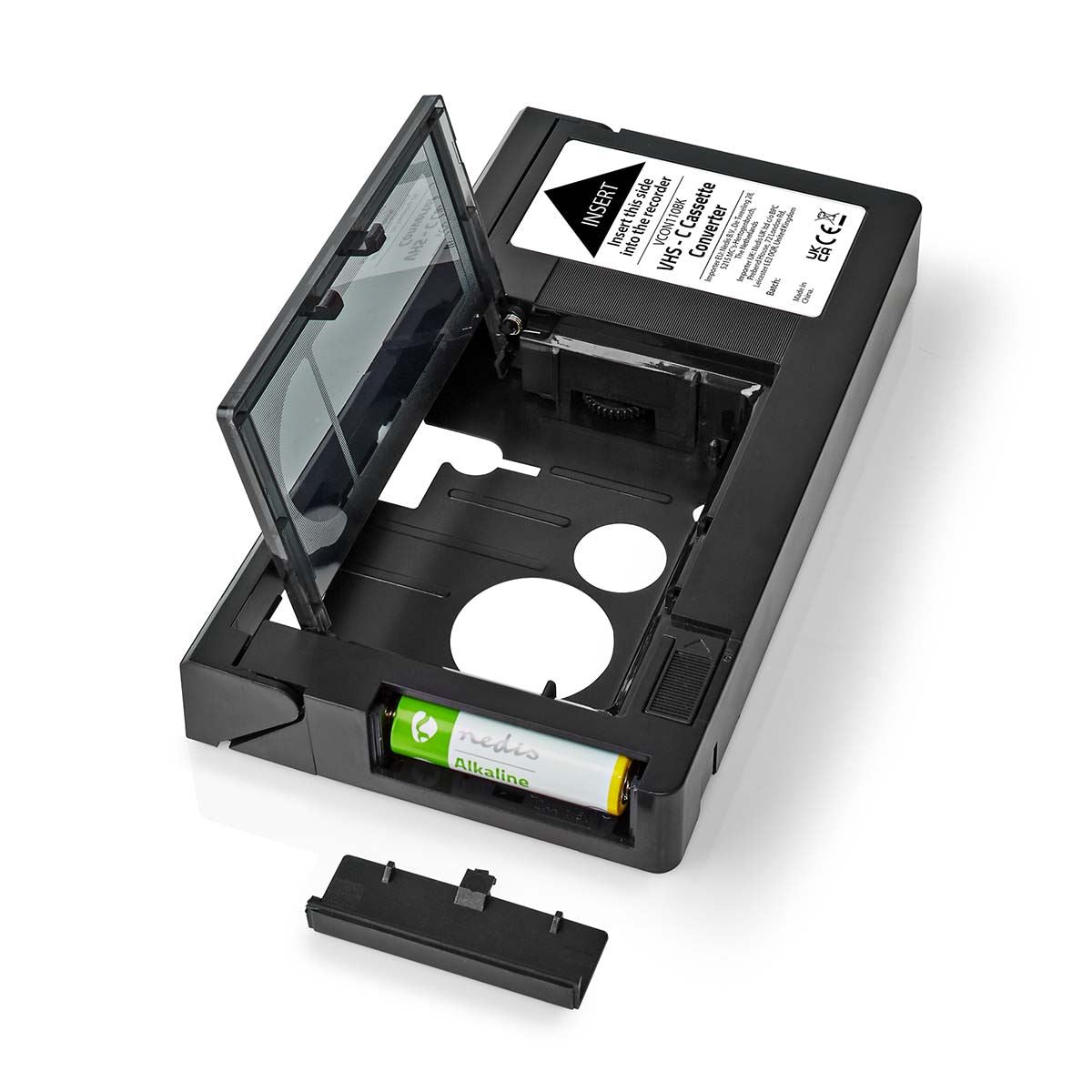 Nedis VHS-C to VHS Cassette Adapter (Converts Video Camcorder Tapes to VHS Video)