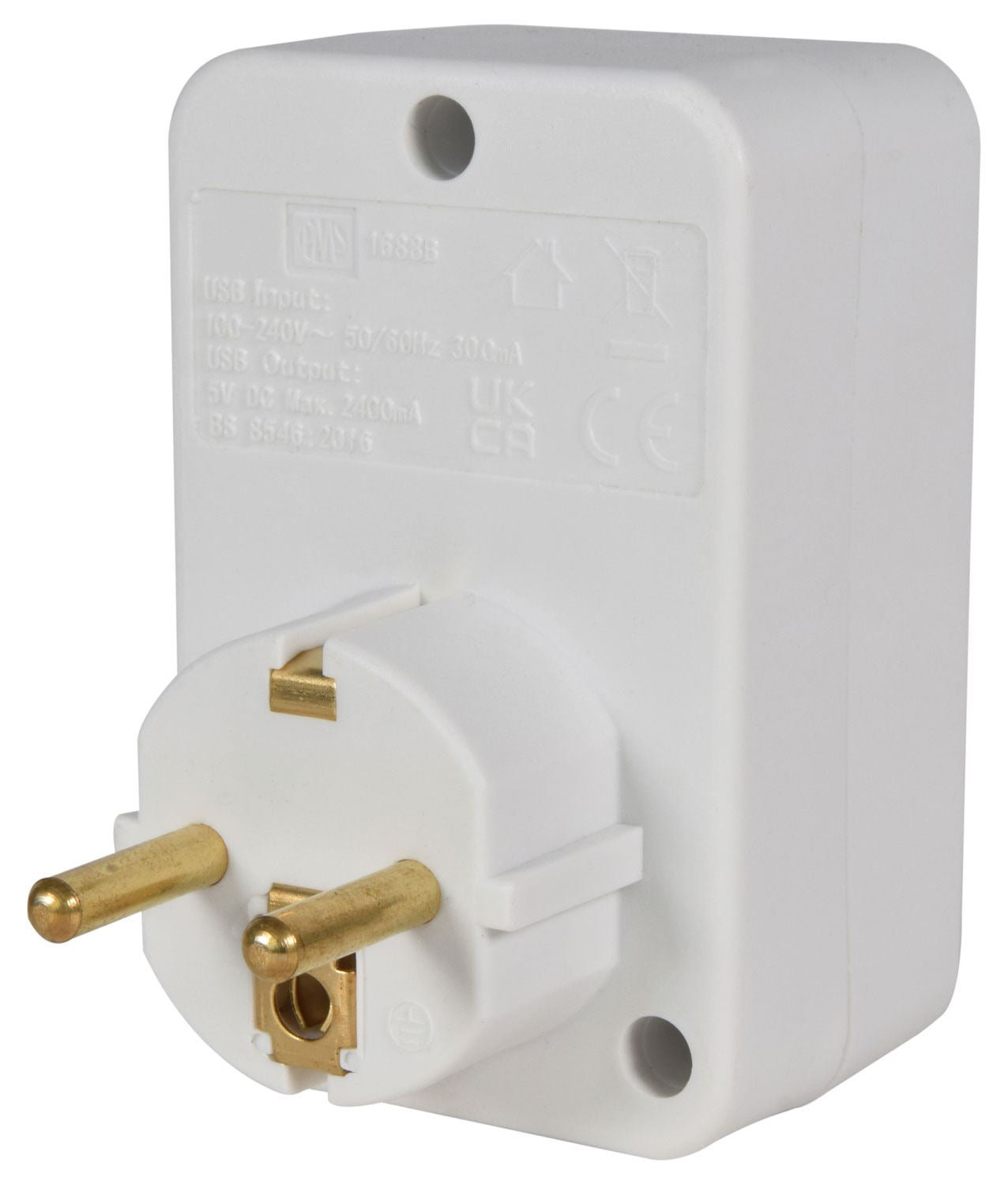 EU Universal Travel Adapter Converter With Dual USB Charger EU to UK Plug