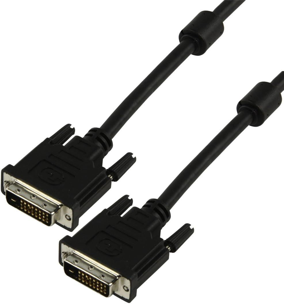 1.8m DVI-D Dual Link Male to Male  24 + 1 Pin Cable - Black