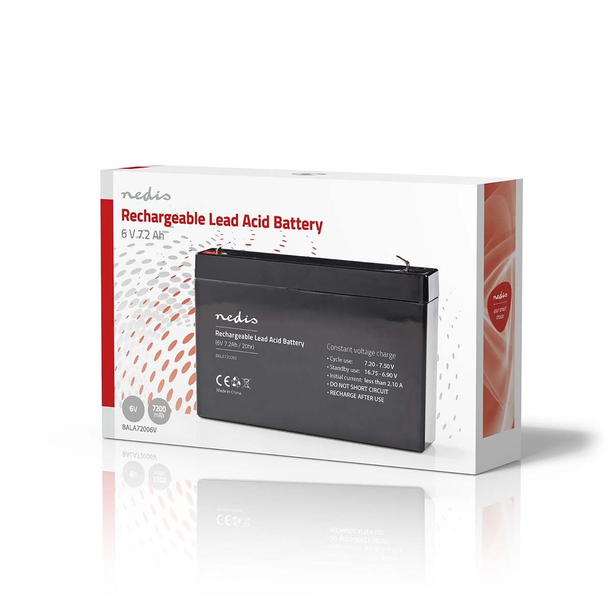 Nedis Battery | Lead-Acid | Rechargeable | 6 V | 7200 mAh