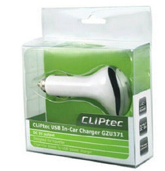 CLiPtec USB 5V 500mA Single In-Car Charger Ideal for Older Devices - White