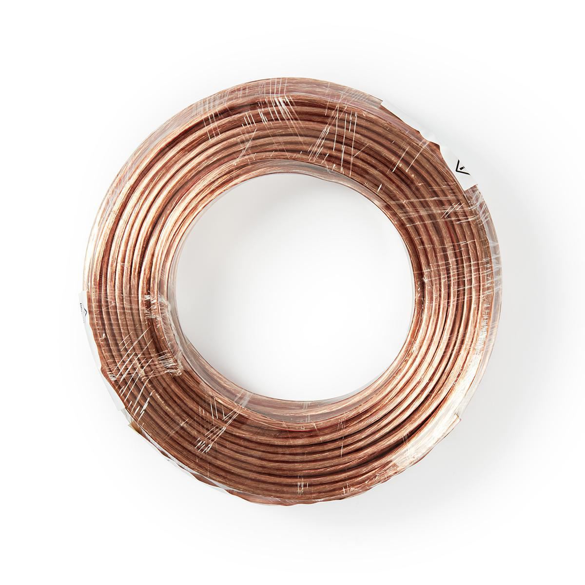 Nedis Speaker Cable | 2 x 1.50 mm² | CCA | 25.0 m | Round | PVC | Transparent | Wrap