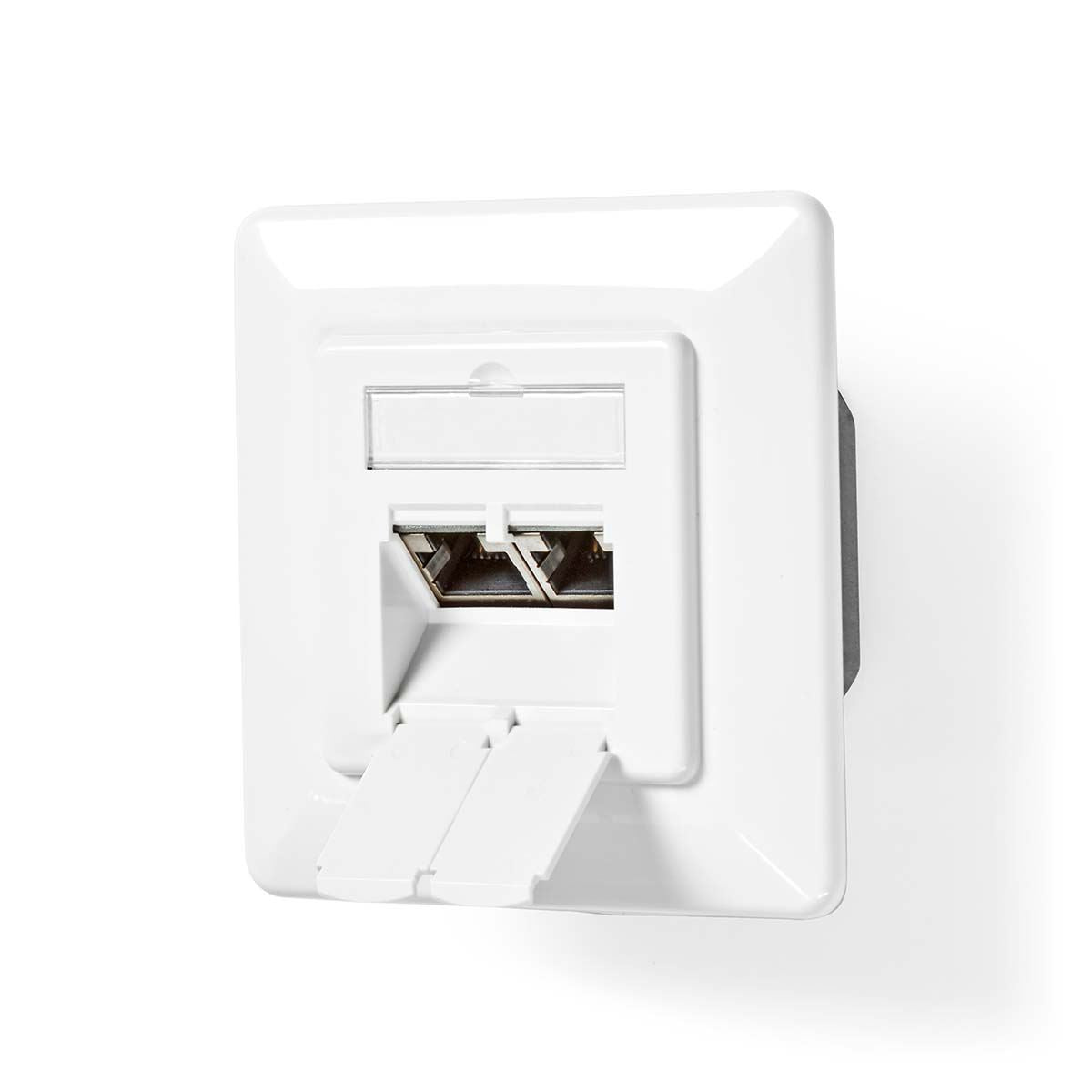 Nedis Network Wall Box | In-Wall | 2 port(s) | CAT7 | Straight | Female | Gold Plated | PVC | Ivory | Box