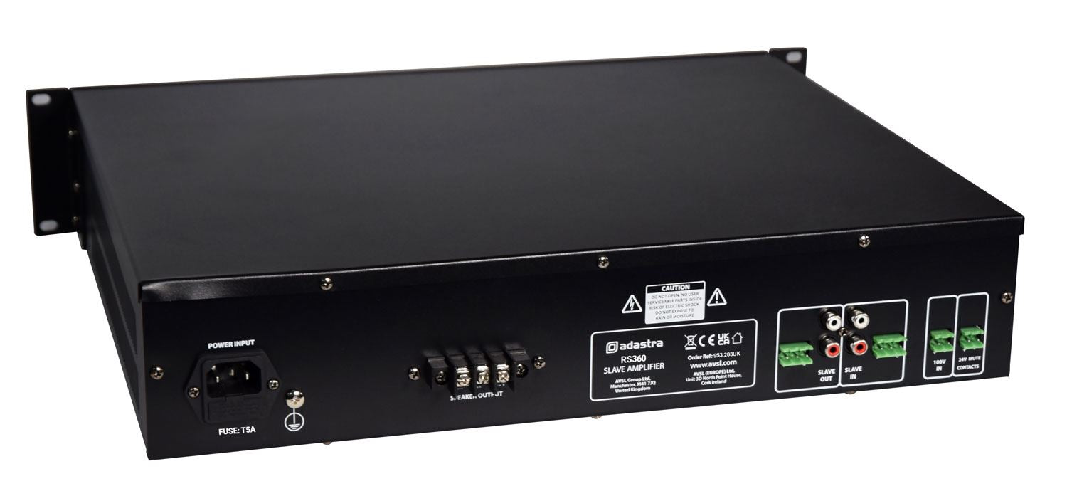 Adastra RS360 350w Slave Amplifier 100V Line Rack Mount
