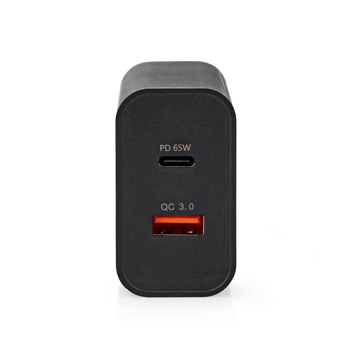 Nedis EU Euro Travel Wall Charger| 65 W | Quick charge feature | 2.0 / 2.25 / 3.25 A | Number of outputs: 2 | USB-A / USB-C™ | Automatic Voltage Selection | Black