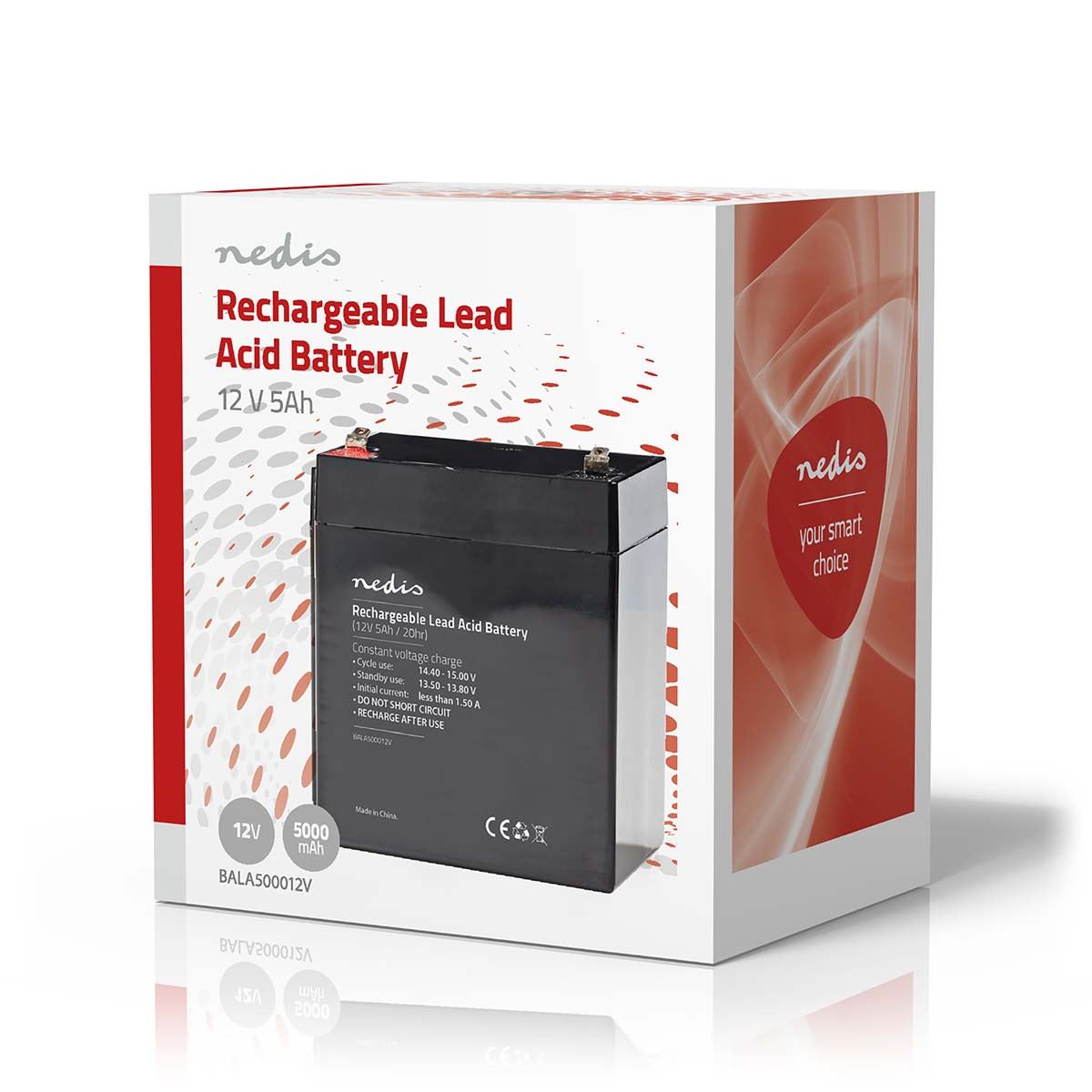 Nedis Battery | Lead-Acid | Rechargeable | 12 V | 5000 mAh