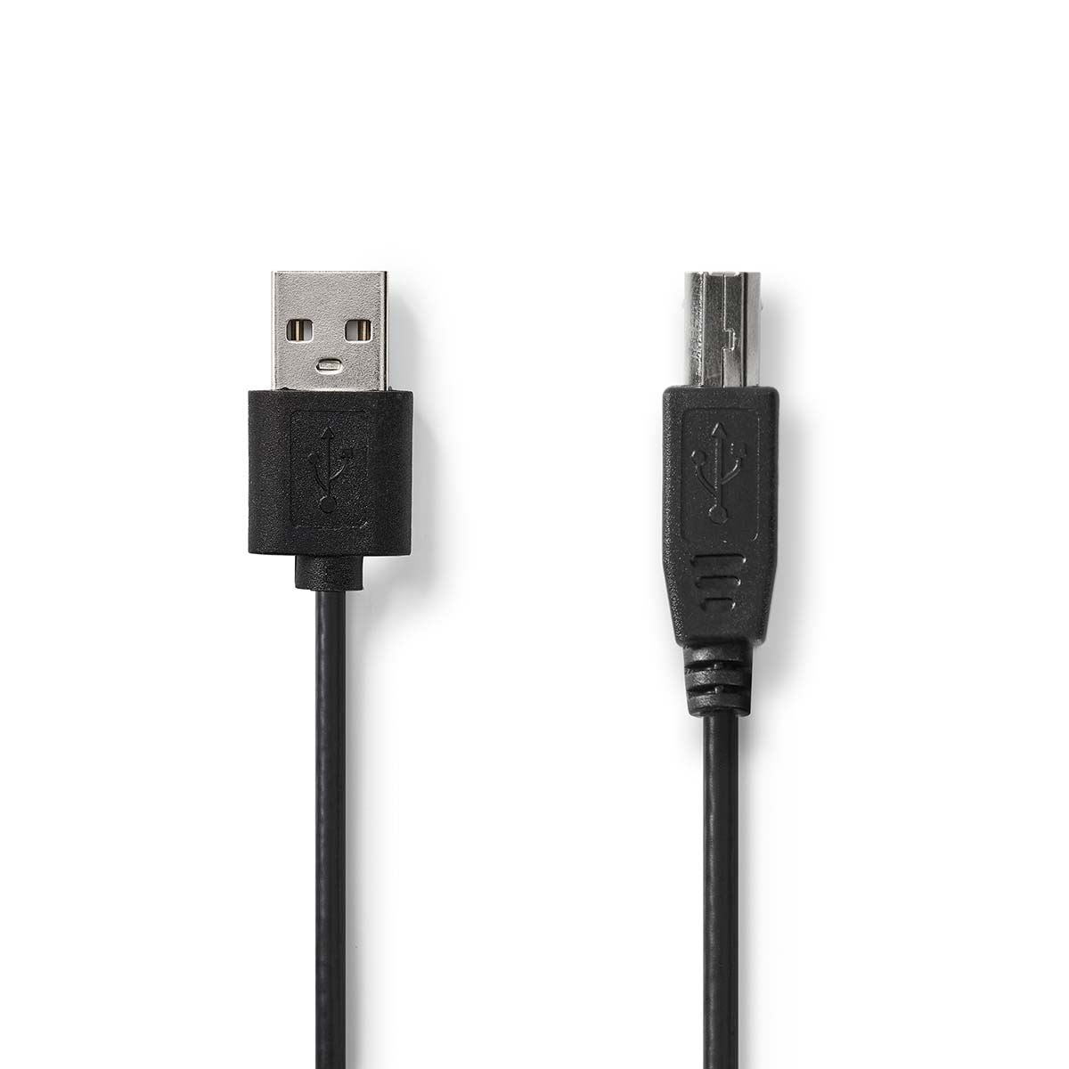 Nedis USB Cable | USB 2.0 | USB-A Male | USB-B Male | 480 Mbps | Nickel Plated | 3.00 m | Round | PVC | Black | Label