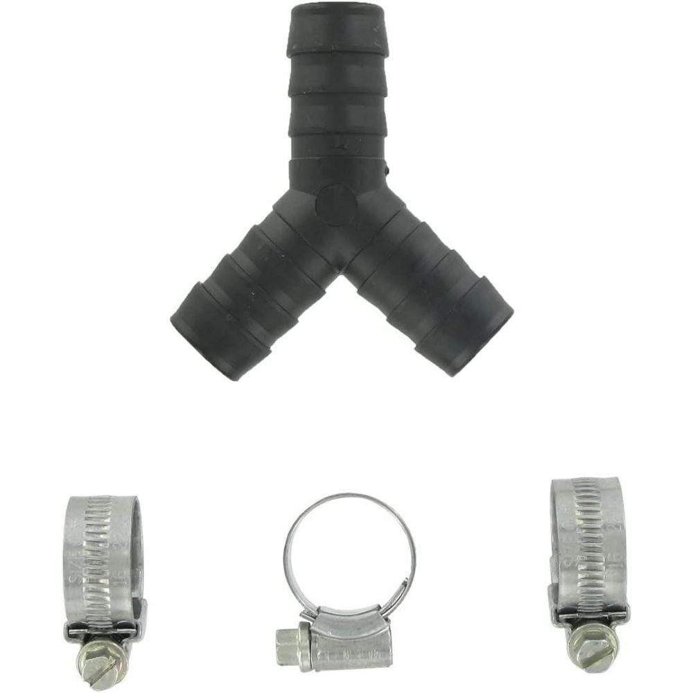 Universal Dishwasher/Washer Drain Hose Drain Hose Y Piece Joiner Connector Splitter with Clips