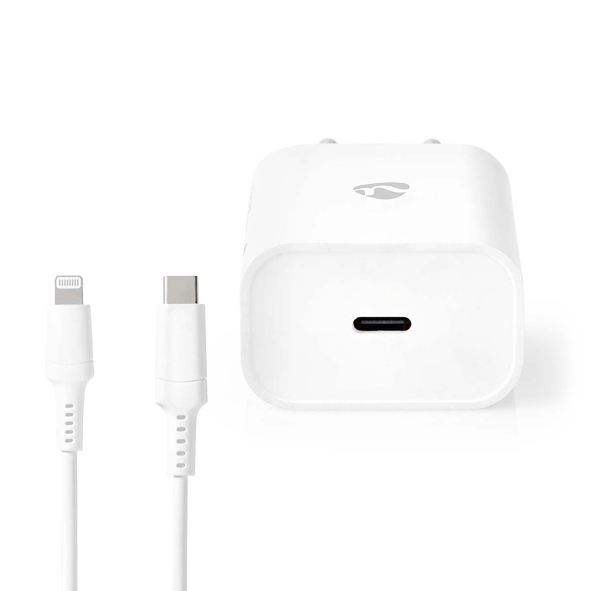 Nedis EU Euro Travel Wall Charger | 20 W | PD3.0 20W | Quick charge feature | 1.67 / 2.22 / 3.0 A | Number of outputs: 1 | USB-C™ | Lightning 8-Pin (Loose) Cable | 1.00 m | Automatic Voltage Selection | White