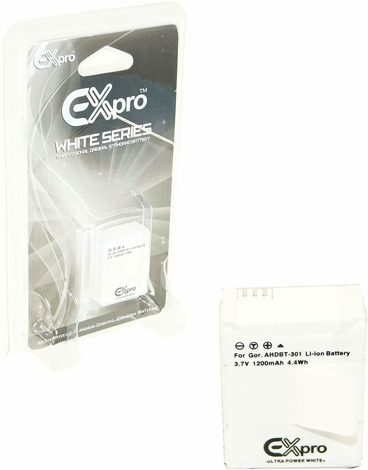 Ex-Pro AHDBT-201, AHDBT-301 Go Pro White Series Li-on Digital Camera Battery